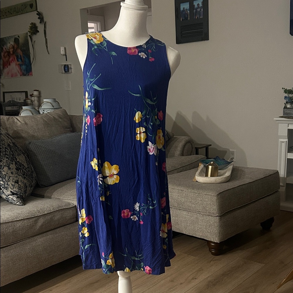 Old Navy Floral Mini Dress - Blue with Yellow and Pink
